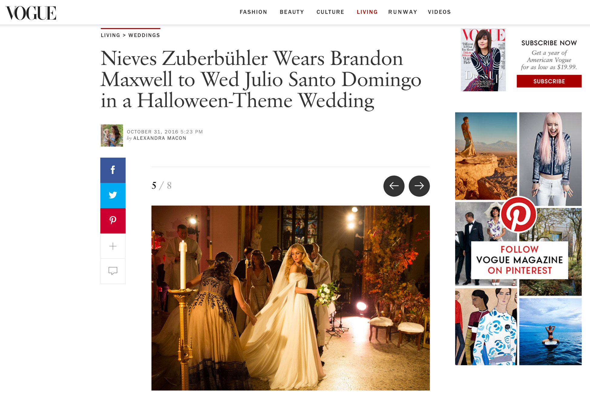 NYC Wedding Featured in Vogue